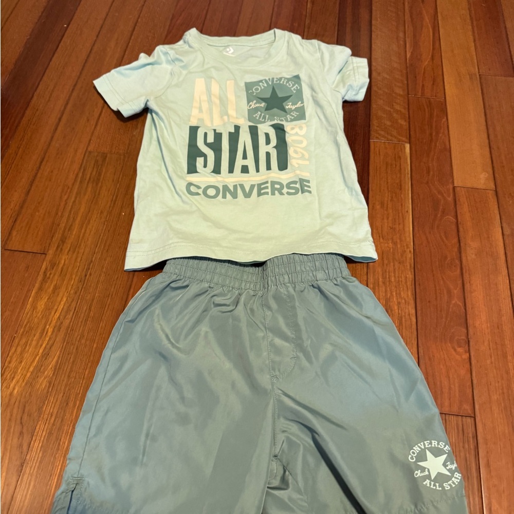 Converse Light green T-Shirt and Shorts Set